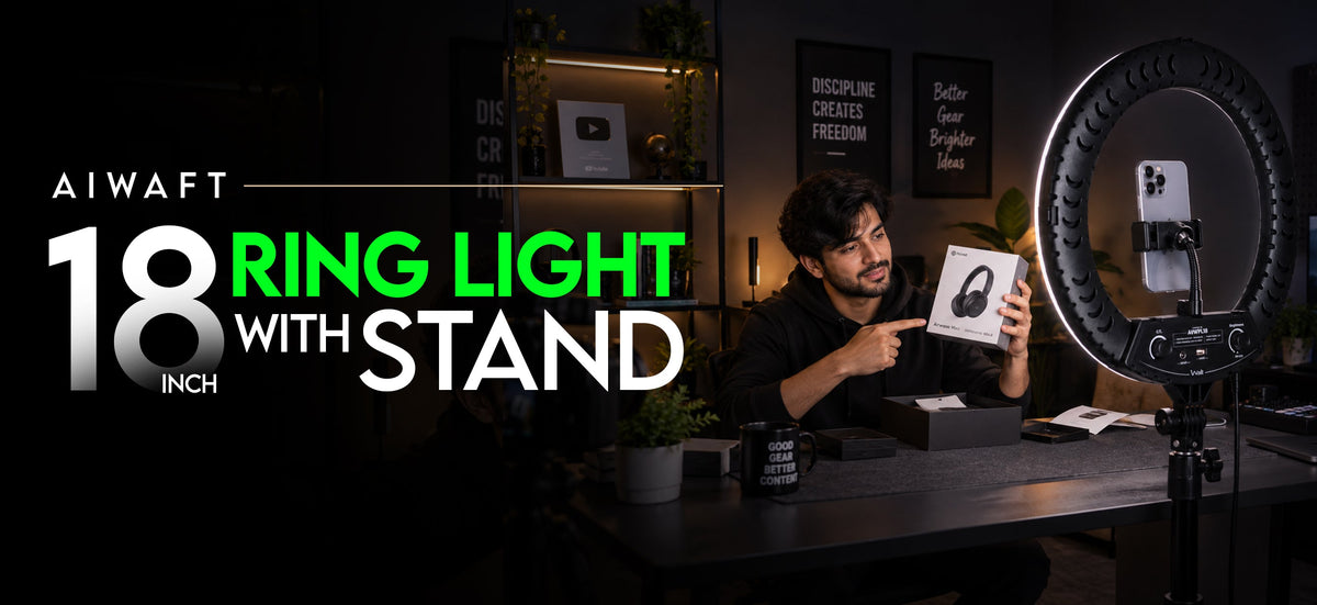 AIWaft 18-Inch Ring Light Unboxing: Features, Setup, Accessories & Uses