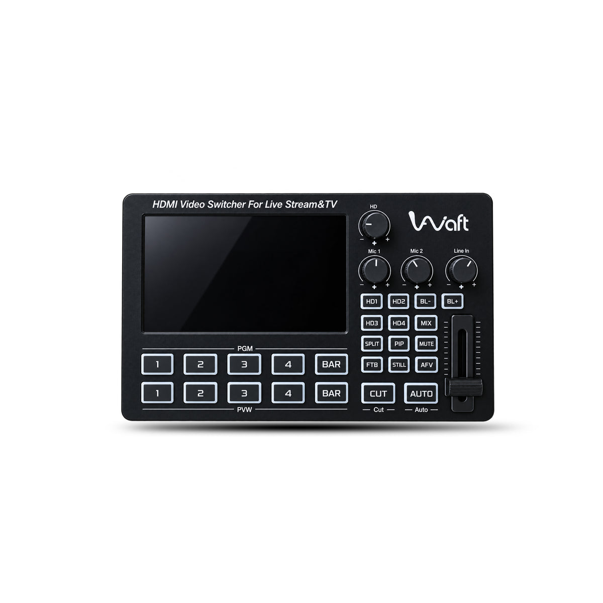 AIWaft 4 Way HDMI Video Switcher with 5-Inch IPS Screen for Live Streaming
