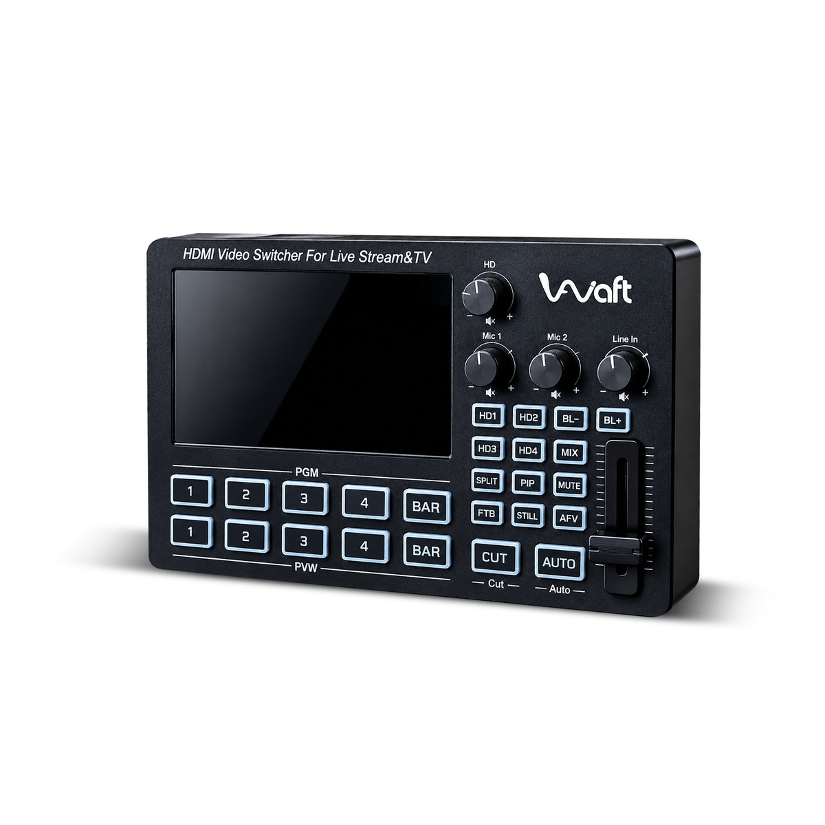 AIWaft 4 Way HDMI Video Switcher with 5-Inch IPS Screen for Live Streaming