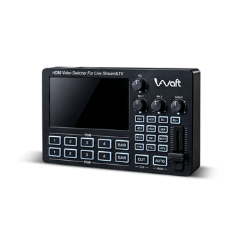 AIWaft 4 Way HDMI Video Switcher with 5-Inch IPS Screen for Live Streaming