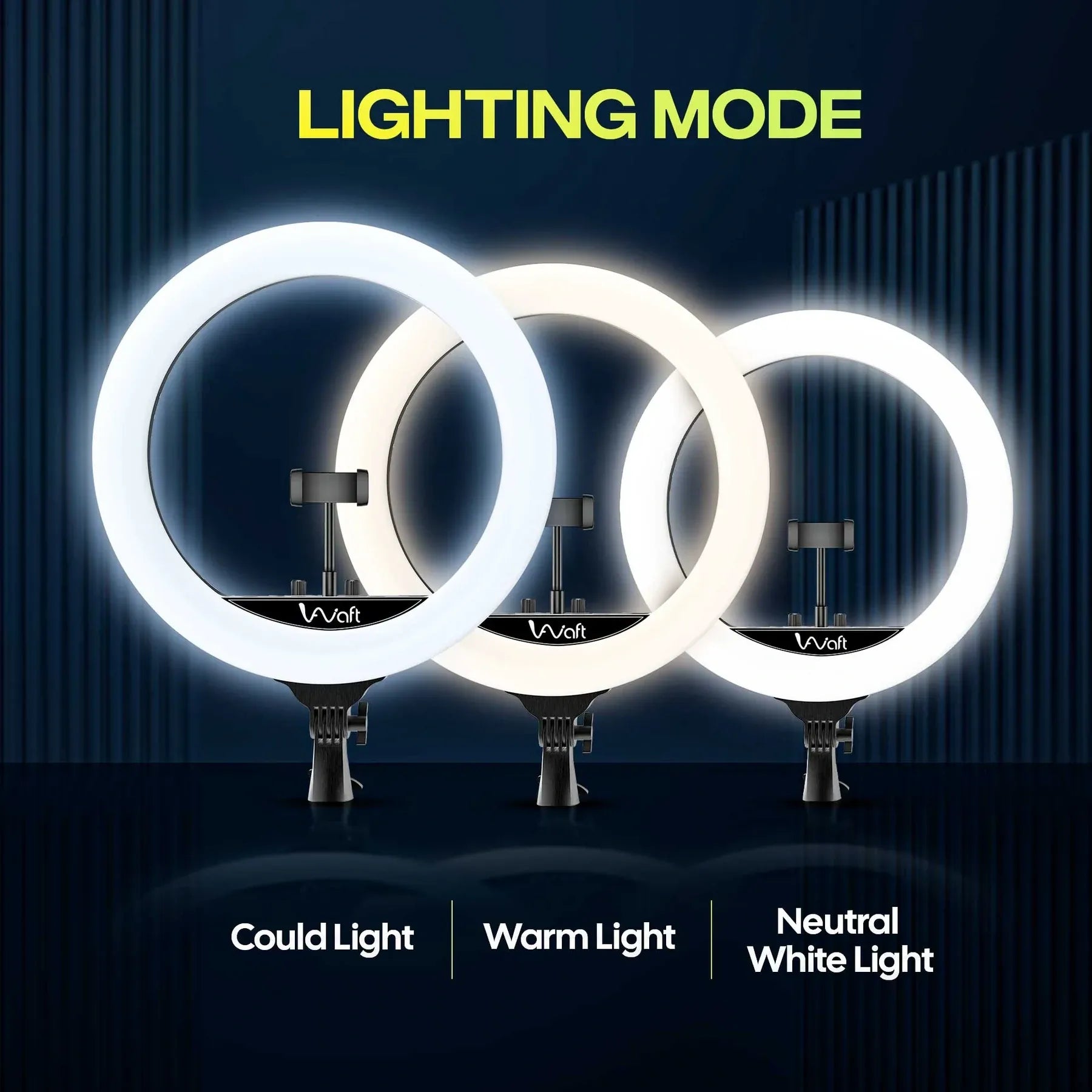 AIWaft 18-Inch Ring Light with Stand & Phone Holder – Perfect for YouTube, Video, and Makeup | LED Dimmable Light with Adjustable Brightness