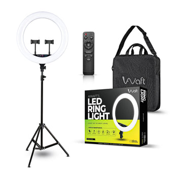 AIWaft 18-Inch Ring Light with Stand & Phone Holder for YouTube, Makeup & Video Shoots