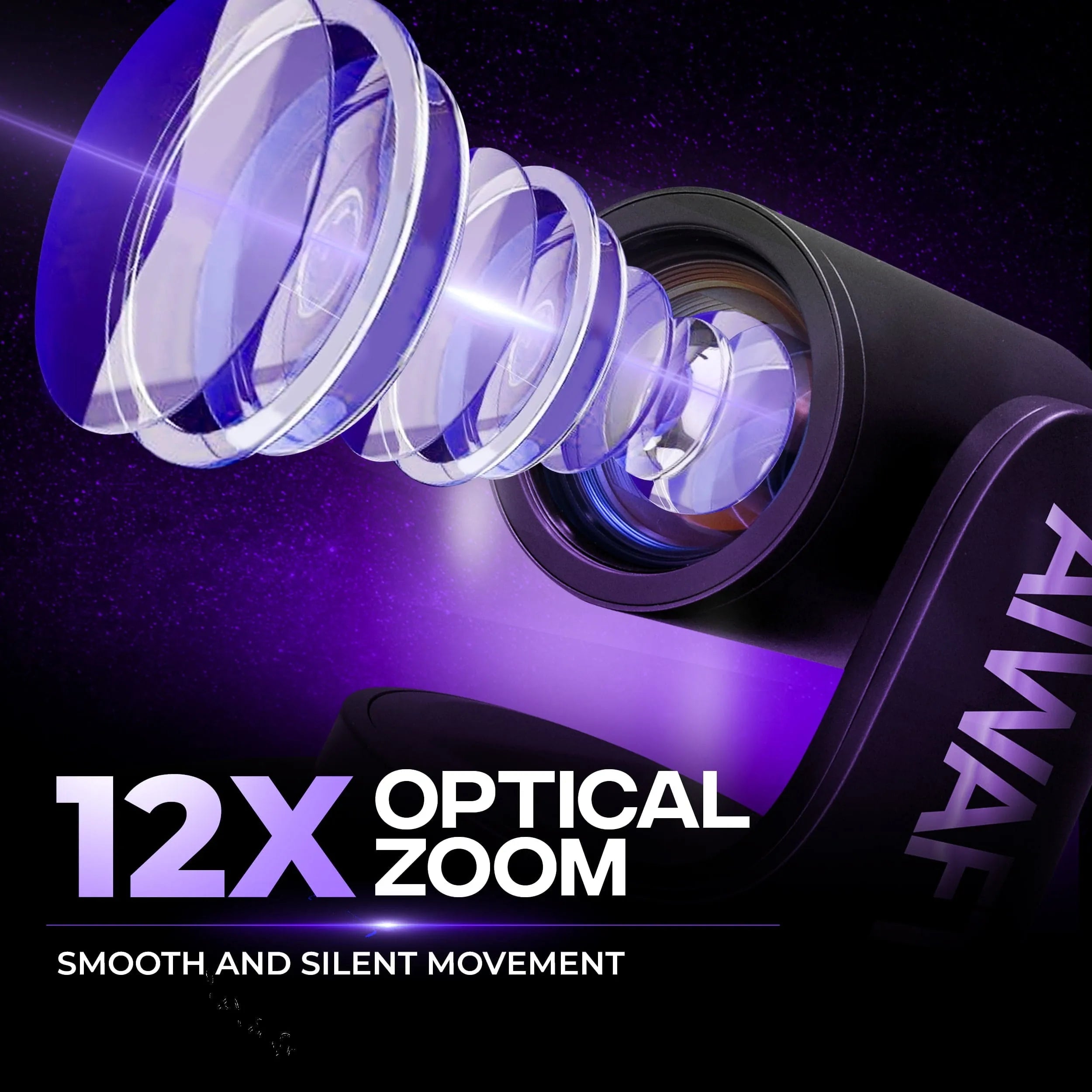 AIWaft 4K PTZ Pro Lens Camera 12X Optical Zoom with HDMI, SDI, USB IP for Online Teaching & Live Streaming