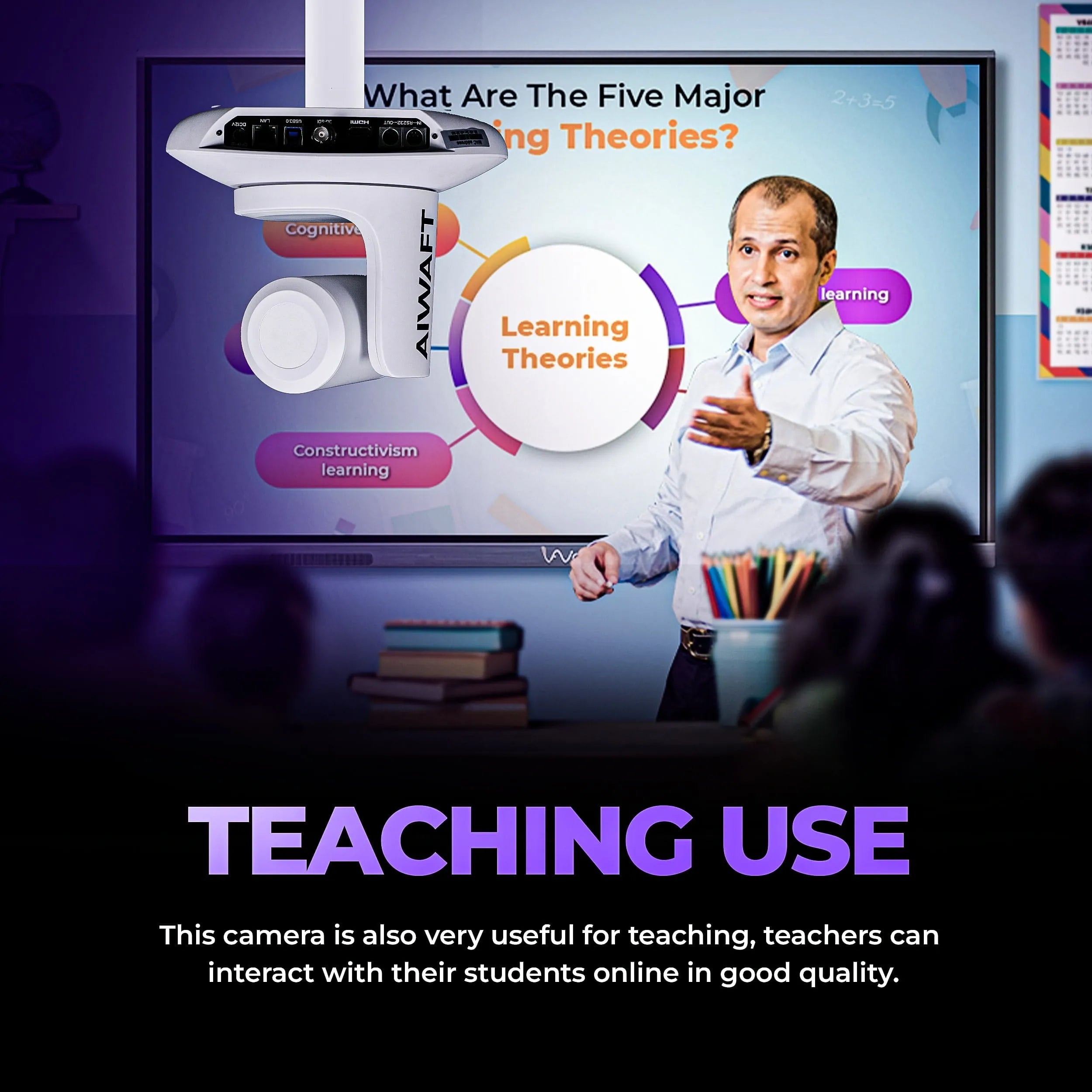 AIWaft 4K PTZ Pro Lens Camera 12X Optical Zoom with HDMI, SDI, USB IP for Online Teaching & Live Streaming