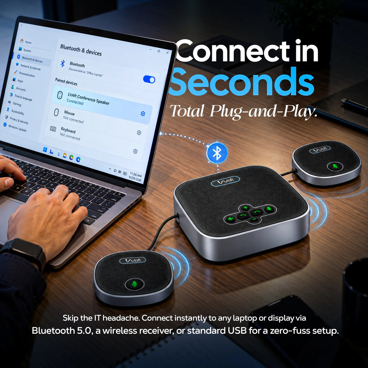 AIWaft AIW-M6B-EX Speakerphone with Expansion Mics
