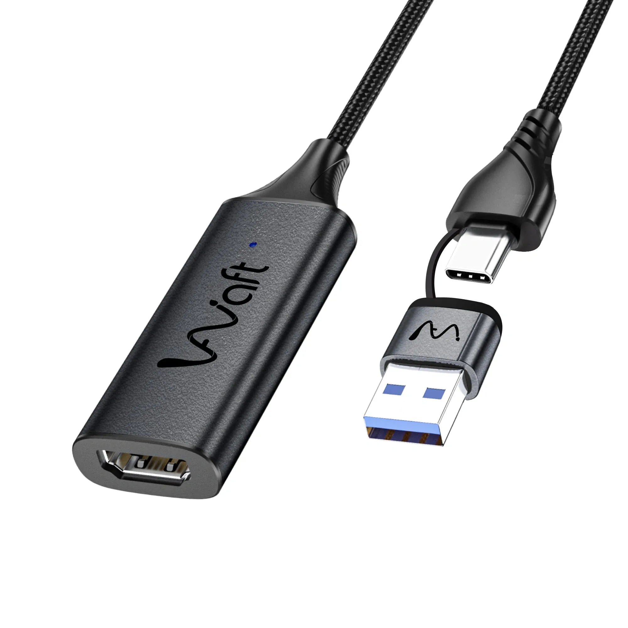 AIWaft Full HD Video Capture Card | 1080p 60FPS | HDMI to USB + Type-C | Ideal for Gaming, Streaming & Live Recording on PC, Laptop & Mobile Devices