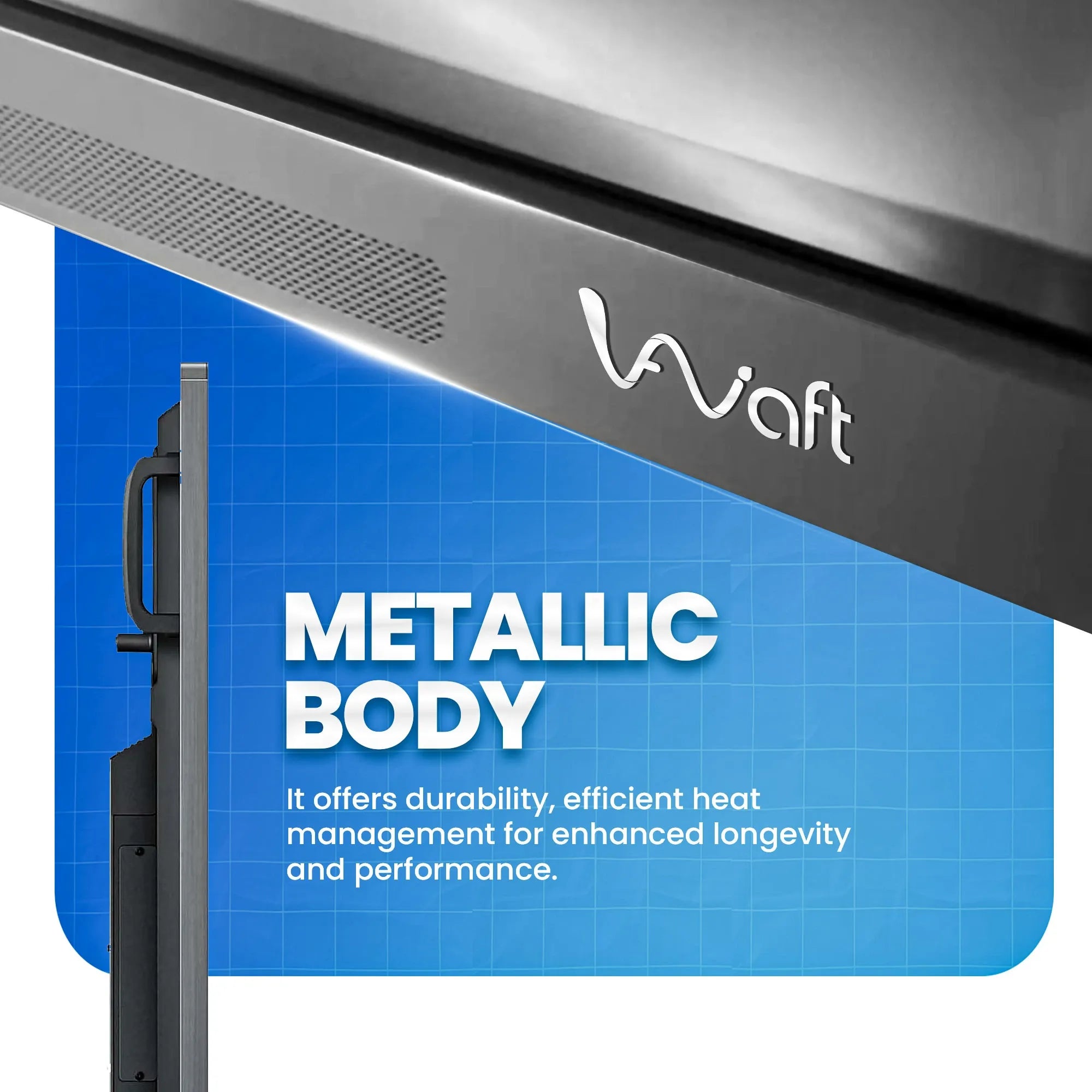 AIWaft EduPro 75 Inch 4K UHD Interactive Digital Board with Android 15, 40-Point IR Touch, 8GB RAM 128GB ROM for Smart Classrooms & Corporate Meetings