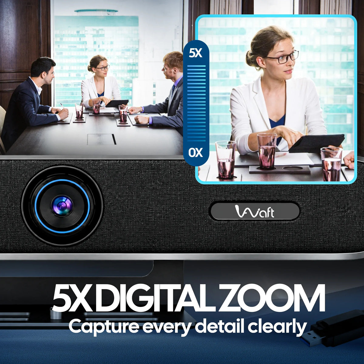 AIWaft MeetBar Speaker & 5x Digital Zoom