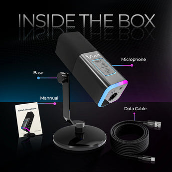 AIWaft USB XLR Dynamic Microphone front image (Black)