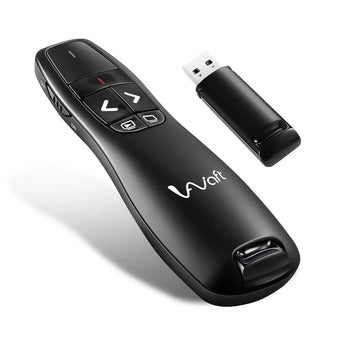 AIWaft Wireless Presentation Clicker with Laser Pointer, USB Type-A Remote Control for PowerPoint, Keynote, Windows PC Laptop, Slide Changer for Meetings & Teaching
