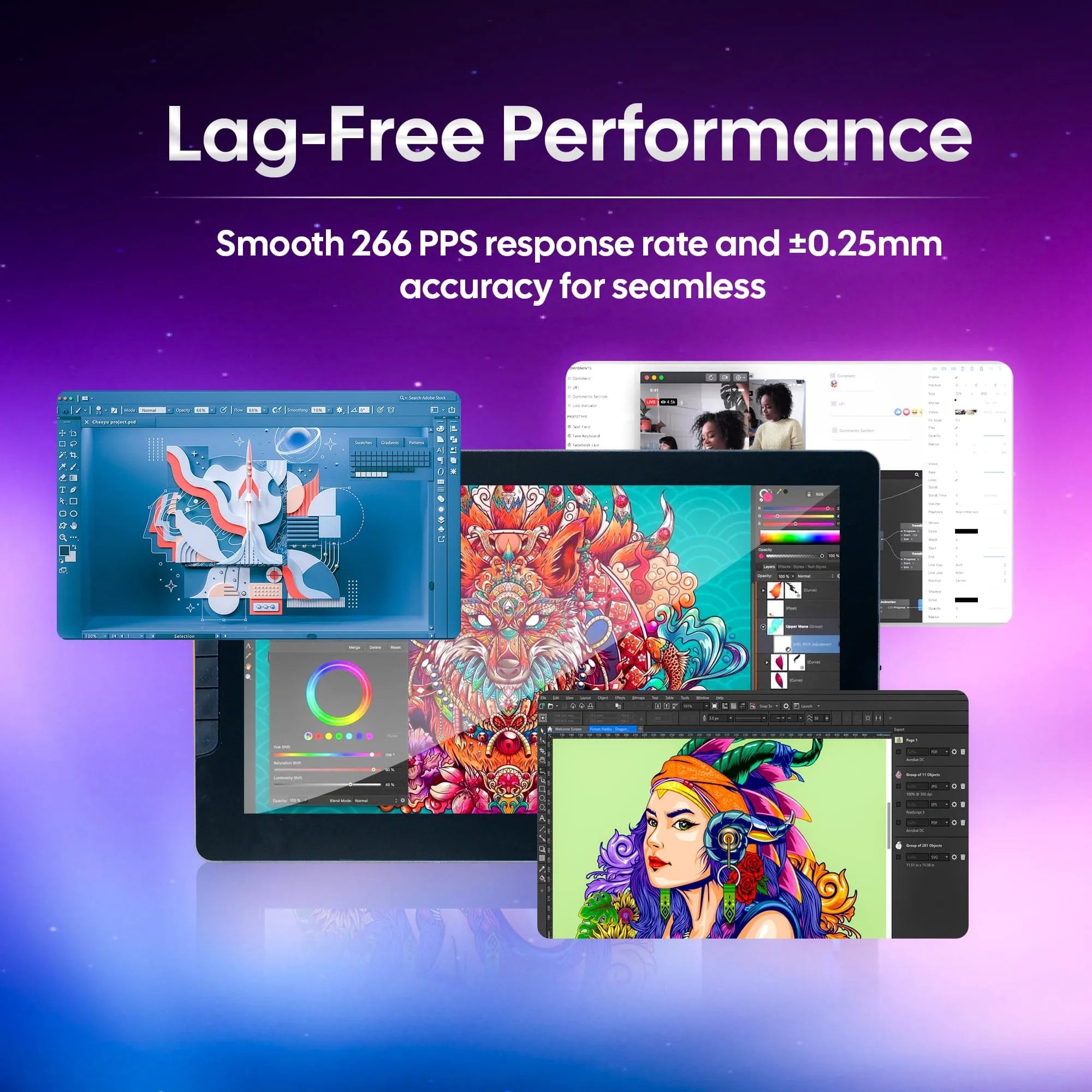 AIWaft Display Pentab – Best Drawing Tablet with Pen | HD Display, Pressure Sensitivity, Ultra-Responsive Stylus | Ideal for Art, Teaching & Students