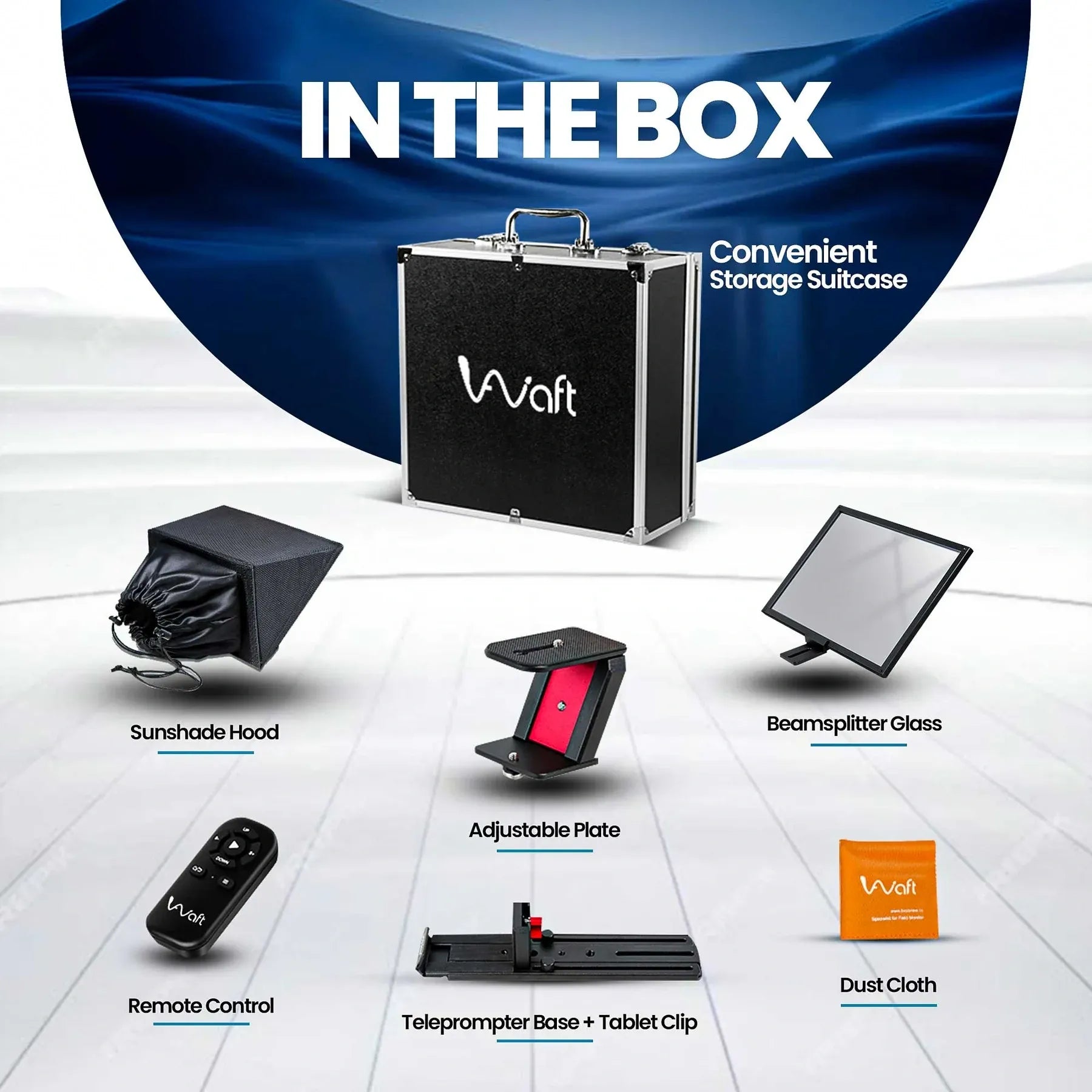 AIWaft ALWT12XS 12.9 Inch Professional Teleprompter with Bluetooth Remote & 70/30 Beam Splitter Glass for DSLR, Mirrorless Camera, iPad & Smartphone Video Recording