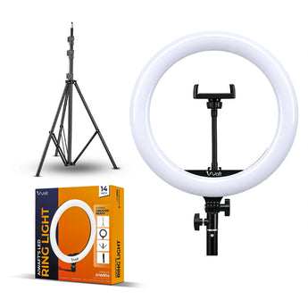 AIWaft 14 inch ring light with stand | ring light for phone with holder | 45W Dimmable LED with 3 Lighting Modes (Cold/Warm/Neutral White) | Remote & Knob Control| 480 LED Beads | 3m Cable | Carry Bag