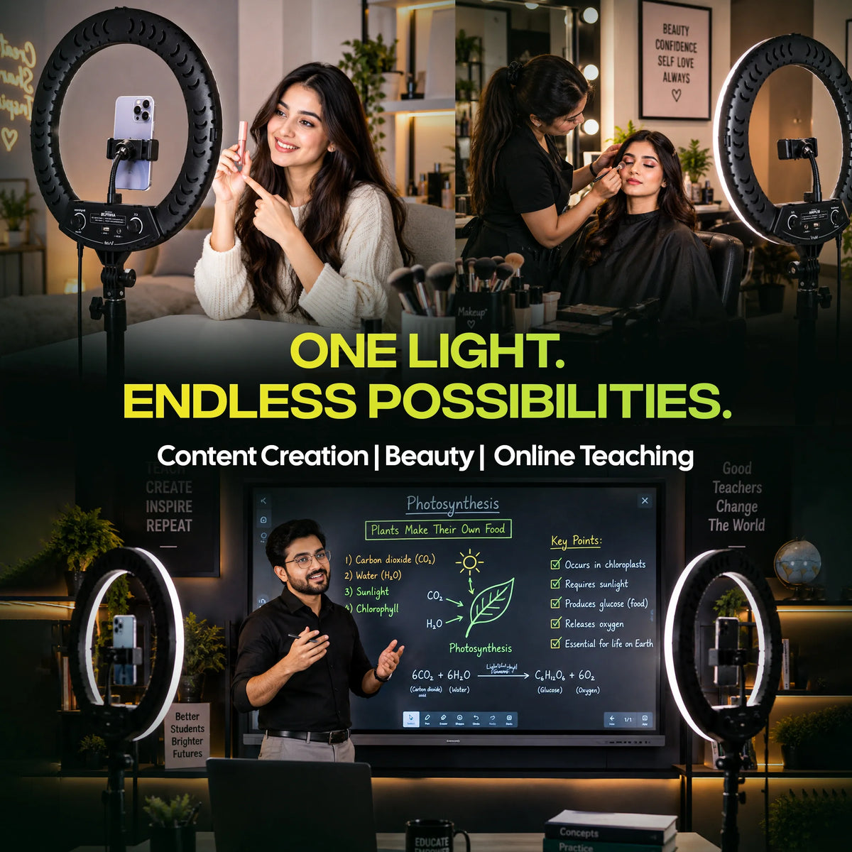AIWaft 18-Inch Ring Light with Stand & Phone Holder for YouTube, Makeup & Video Shoots