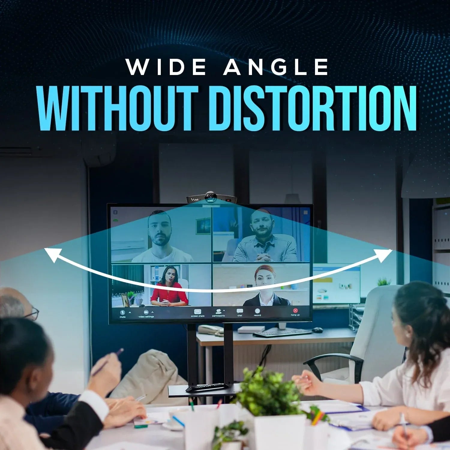 AIWaft E-PTZ 4K Webcam with Auto Framing & Noise Suppression | Ultra HD Webcam for Streaming, Zoom, YouTube, Gaming & Online Meetings