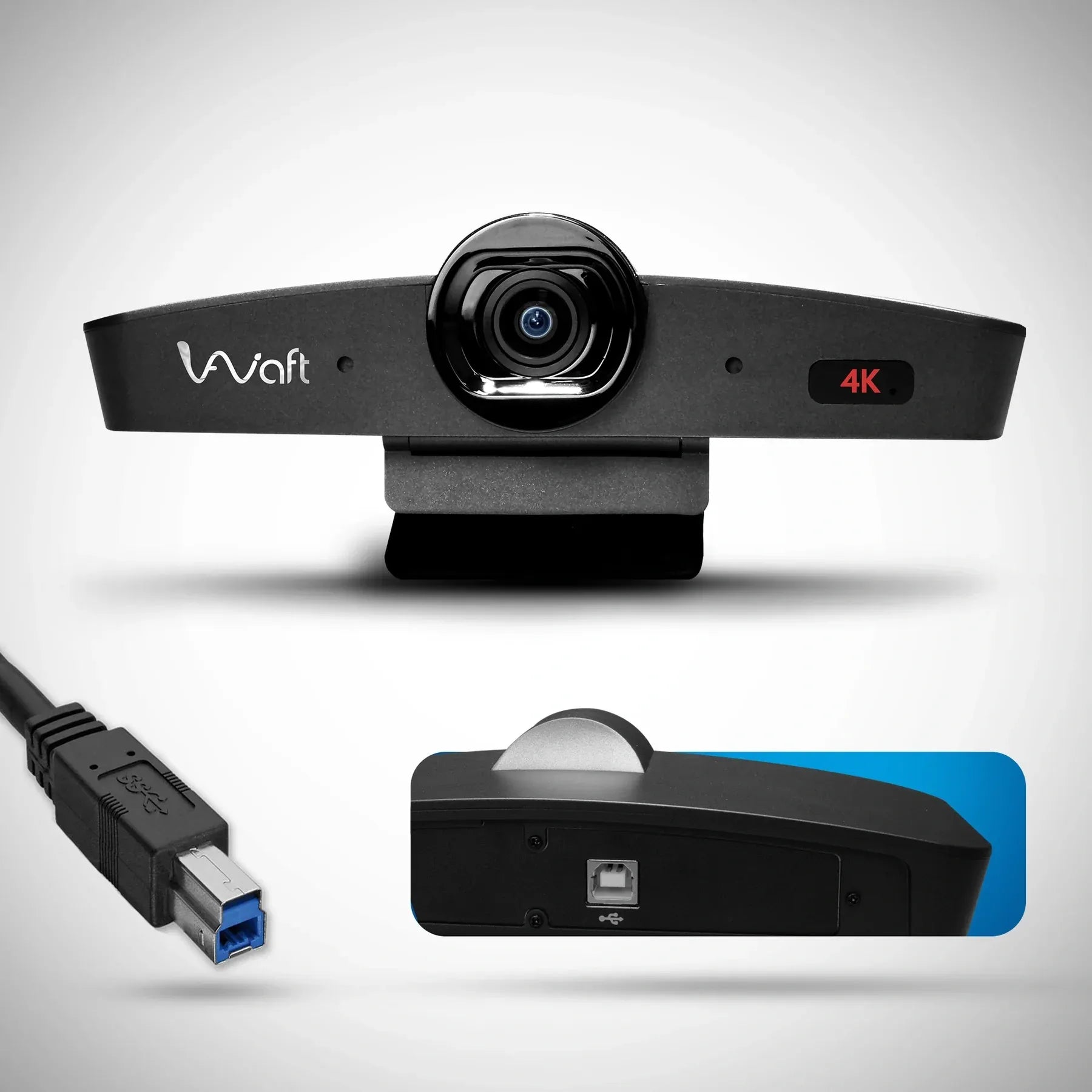 AIWaft E-PTZ 4K Webcam with Auto Framing & Noise Suppression | Ultra HD Webcam for Streaming, Zoom, YouTube, Gaming & Online Meetings