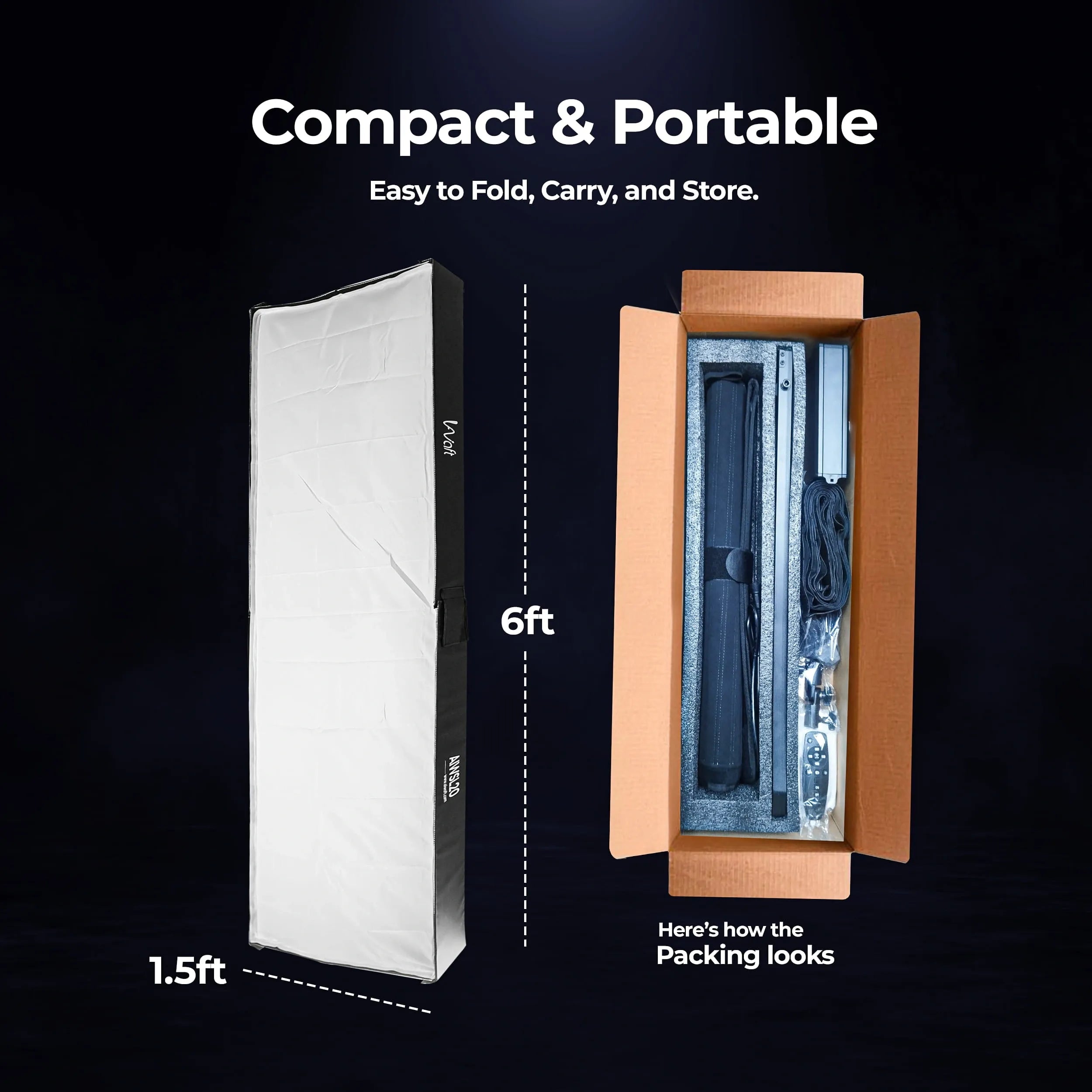AIWaft Smart Fabric LED Light | Triple Control via App, Remote & Controller | 3 Color Modes | Top Glow | Perfect for Studios, Shoots & Creative Spaces