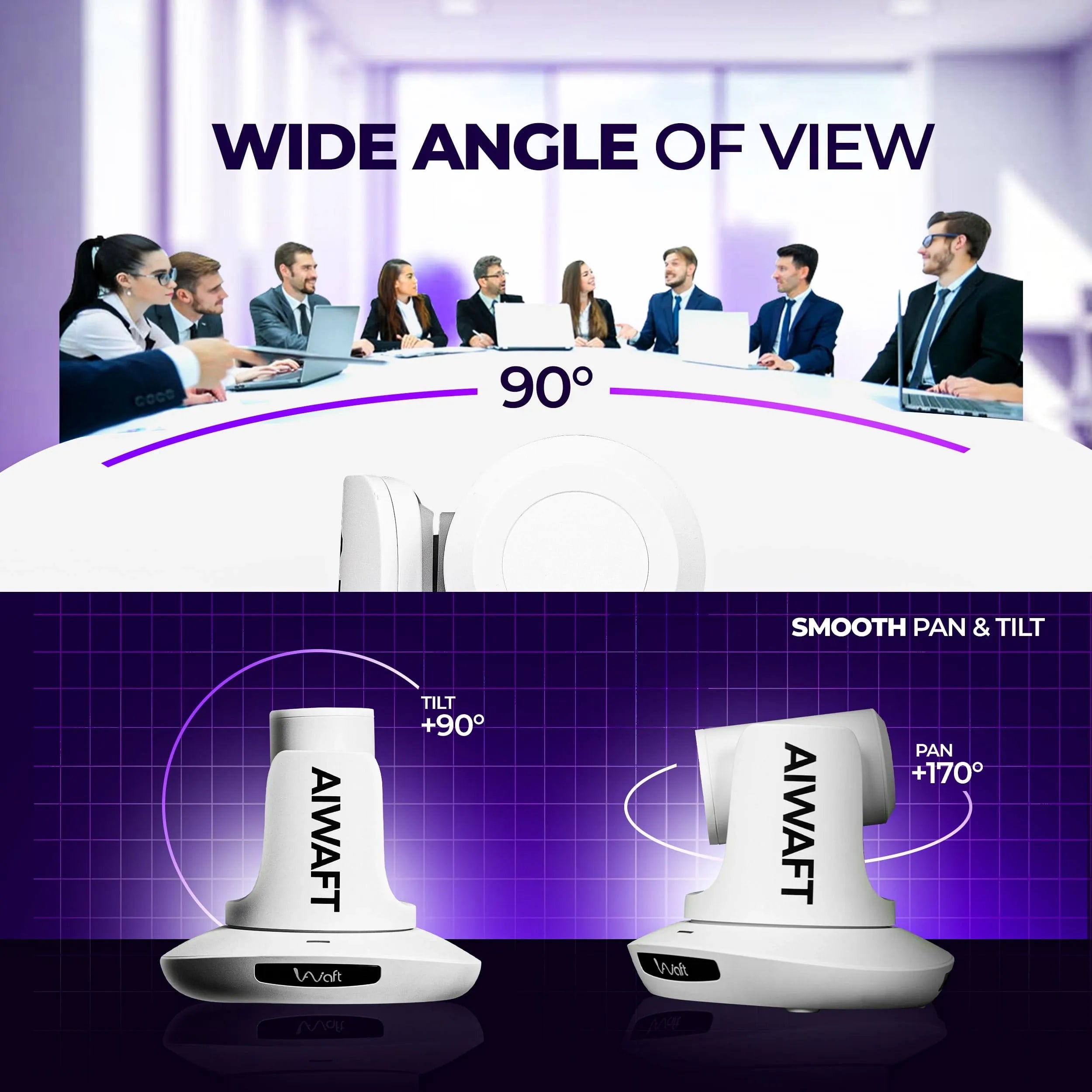 AIWaft 4K PTZ Pro Lens Camera 12X Optical Zoom with HDMI, SDI, USB IP for Online Teaching & Live Streaming