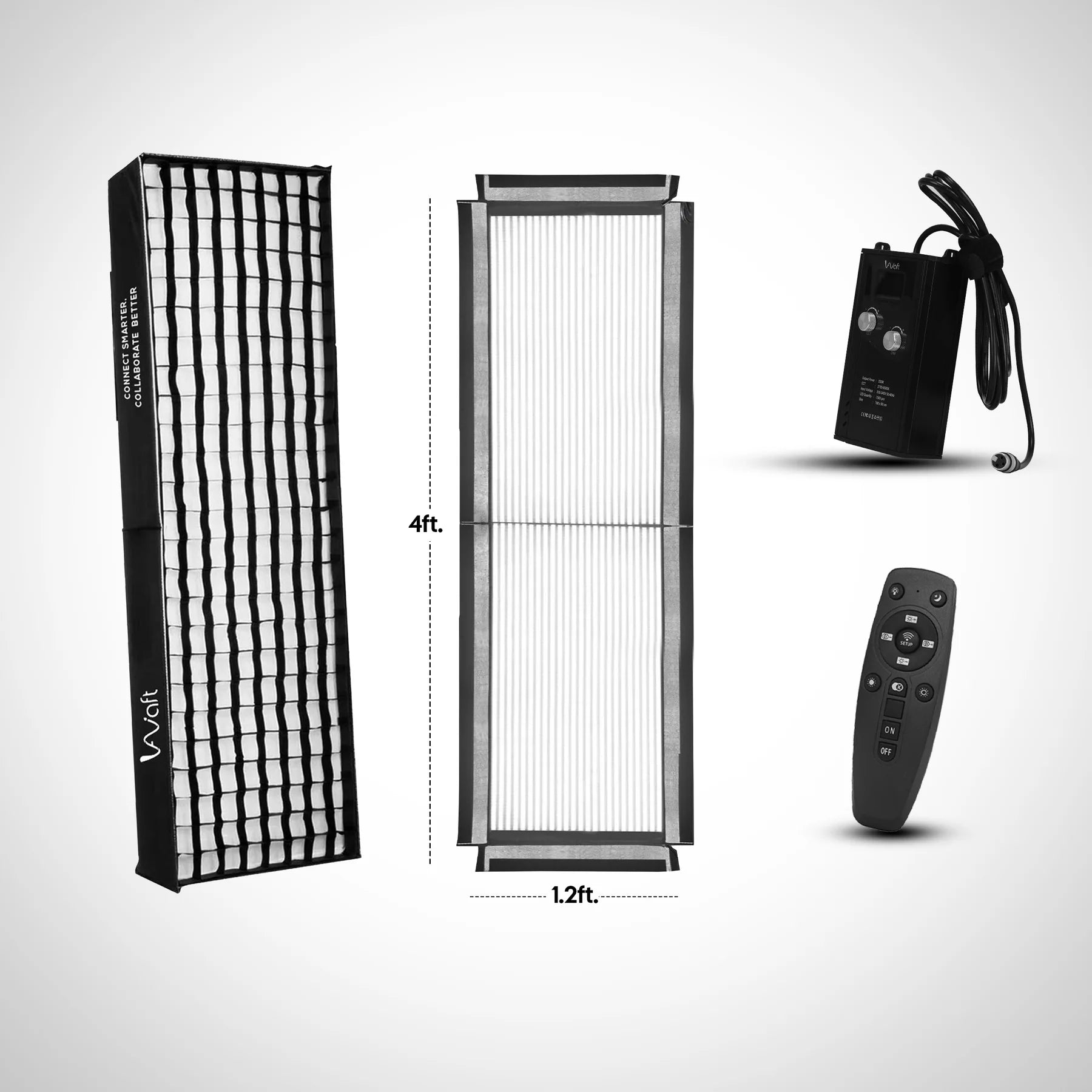 AIWaft Smart Fabric LED Light | Triple Control via App, Remote & Controller | 3 Color Modes | Top Glow | Perfect for Studios, Shoots & Creative Spaces