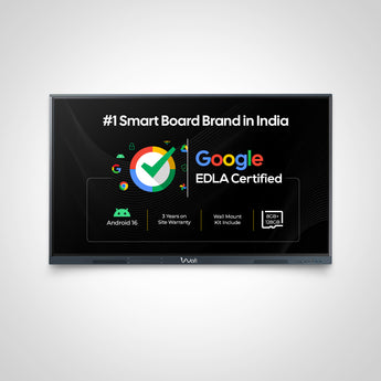 AIWaft Turbo Tab AI Interactive Flat Panel 75 Inch | 4K UHD Display | Android 16 | Google EDLA Certified | Octa-Core | 50-Point Touch | Interactive Smart Board for School & Office