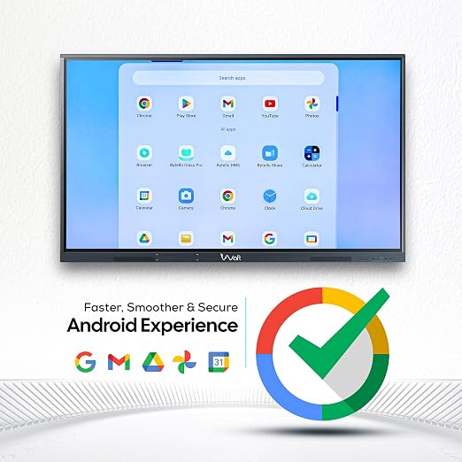 AIWaft Turbo Tab AI Interactive Flat Panel 75 Inch | 4K UHD Display | Android 16 | Google EDLA Certified | Octa-Core | 50-Point Touch | Interactive Smart Board for School & Office
