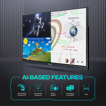 AIWaft Turbo Tab – 4K Interactive Flat Panel | Smart Digital Board for Teaching, Classrooms & Online Learning | Android 14, Multi-Touch