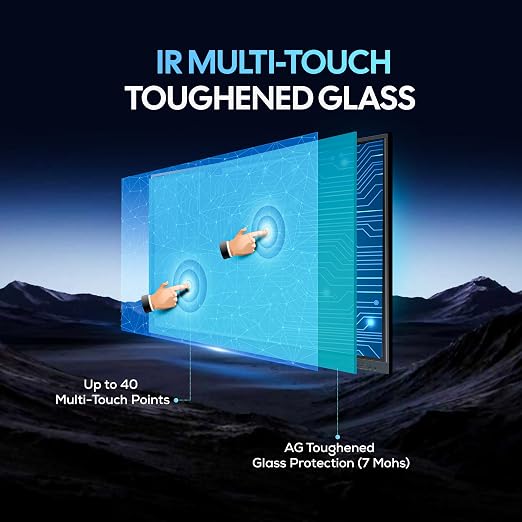 AIWaft Turbo Tab AI Interactive Flat Panel 75 Inch | 4K UHD Display | Android 16 | Google EDLA Certified | Octa-Core | 50-Point Touch | Interactive Smart Board for School & Office