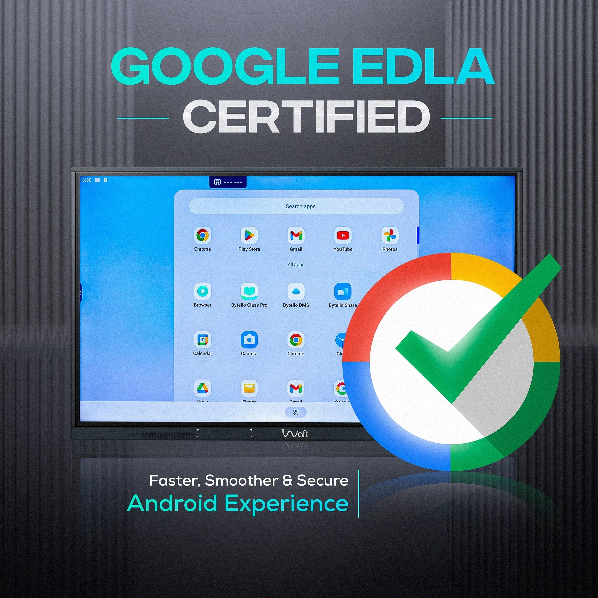 AIWaft Turbo Tab – 4K Interactive Flat Panel | Smart Digital Board for Teaching, Classrooms & Online Learning | Android 14, Multi-Touch